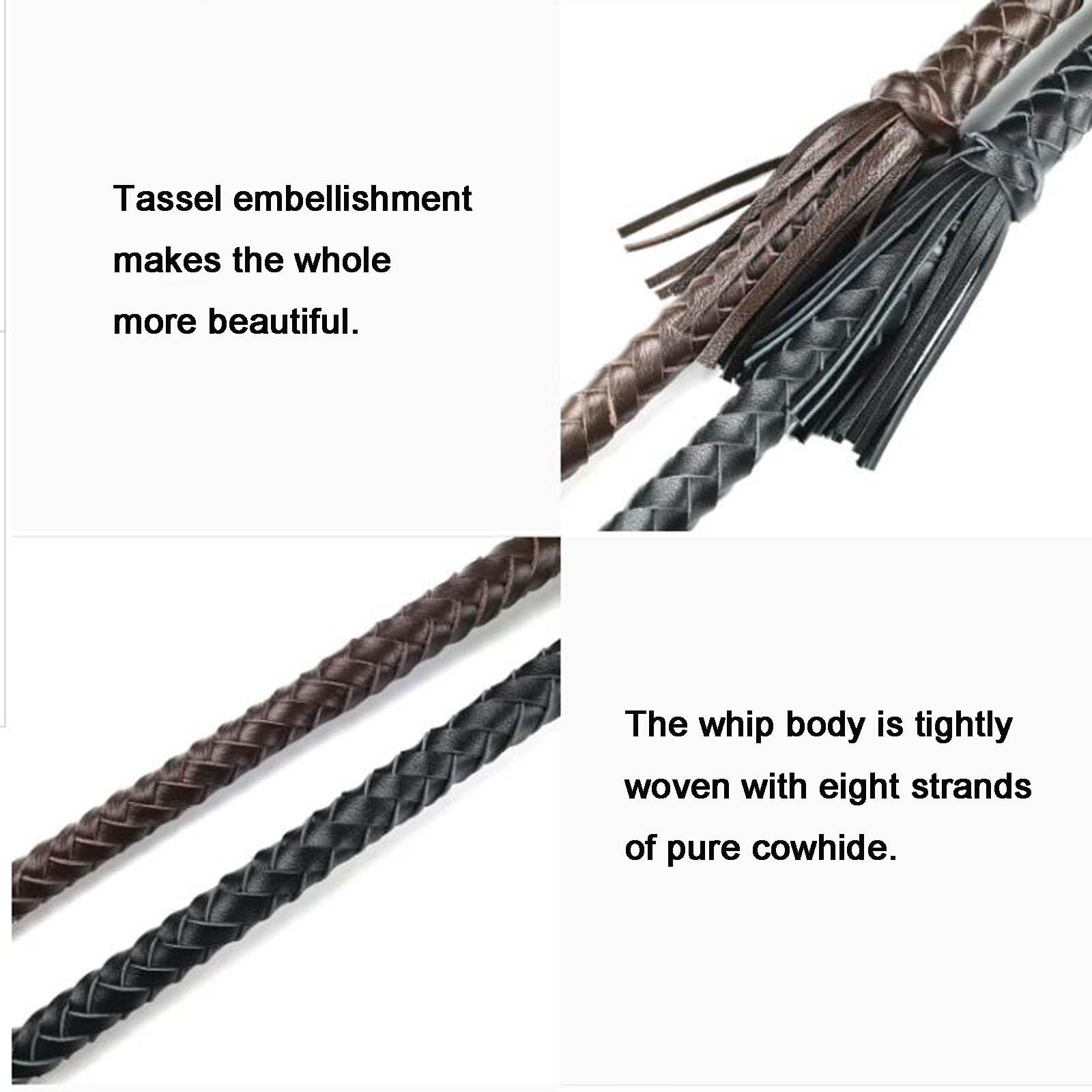 Amazon.co.jp: 手作り牛革牛鞭乗馬用ヘビーデューティ鞭、馬作物8組